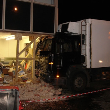 2008 a milk lorry from dairy opposite crashes into our building