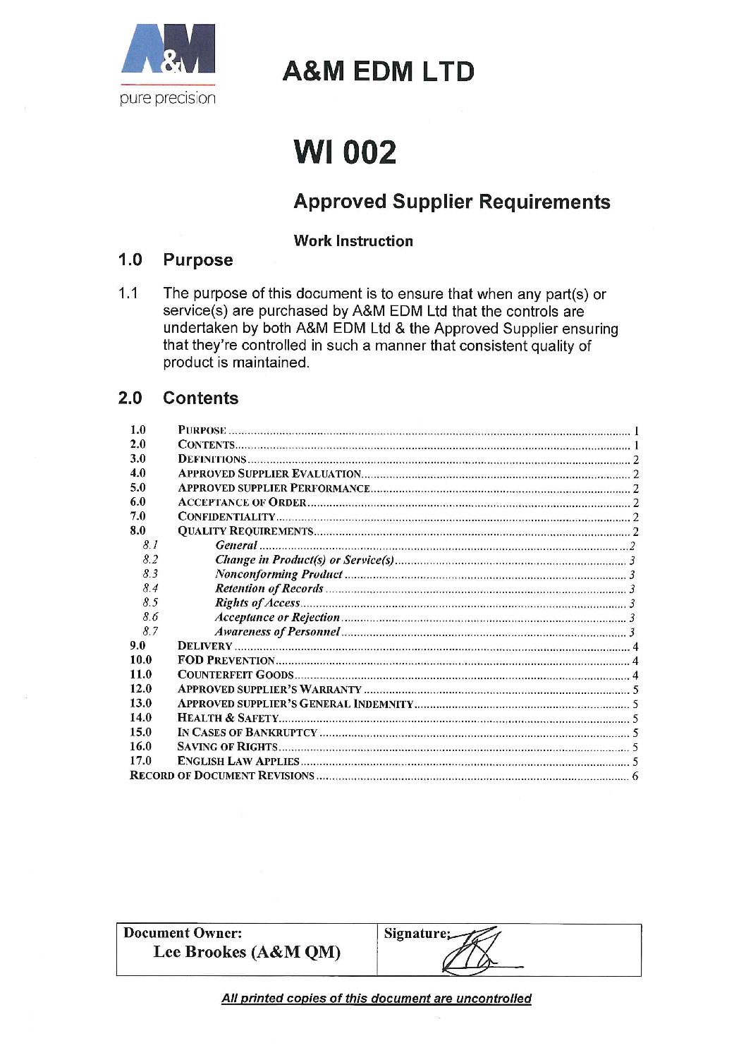 AMEDM Approved Supplier Requiements Oct 2022 issue 7 pdf Downloads