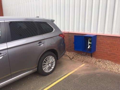 ev3 500 A&M go green - electric car charging points installed