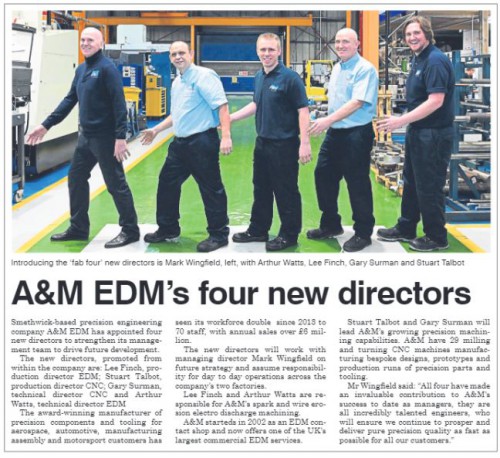 fab four eas 18 feb 500 Express & Star feature A&M's new directors