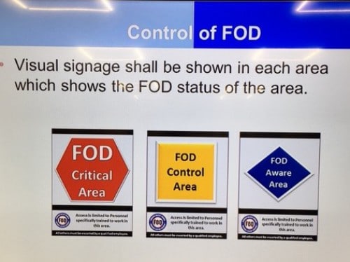 fod control 282 29 500 FOD (Foreign Object Debris) awareness training